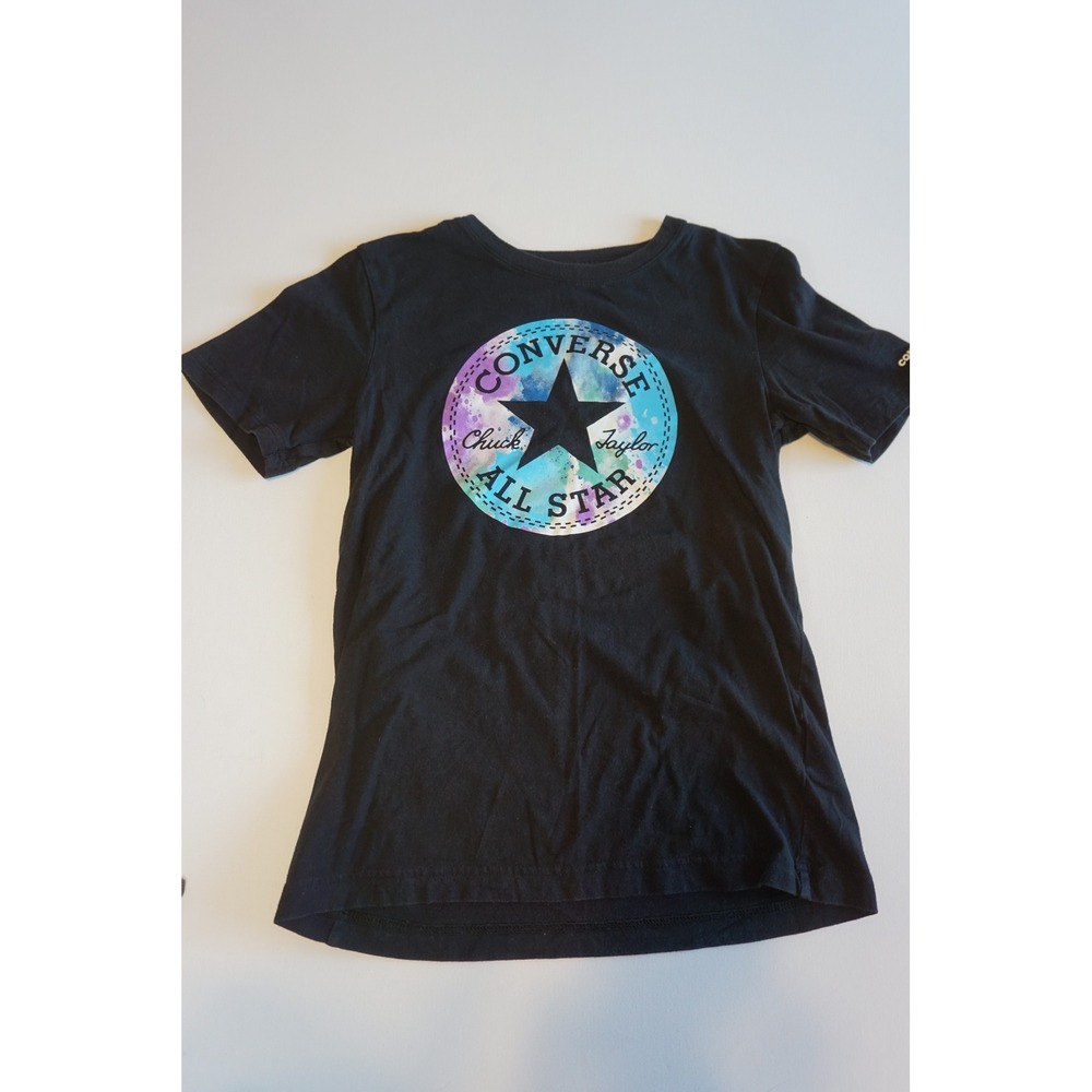 Converse Kids Black Galaxy Logo Chuck Taylor All Star Graphic Tee L 12-13